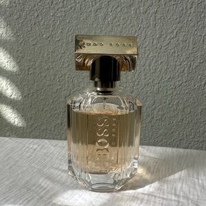 Hugo Boss Scent for Woman- Fragrance with Gold and Clear Design